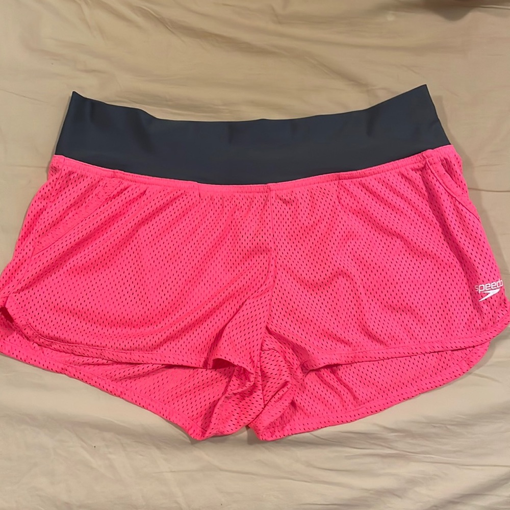 Hot pink speedo mesh shorts